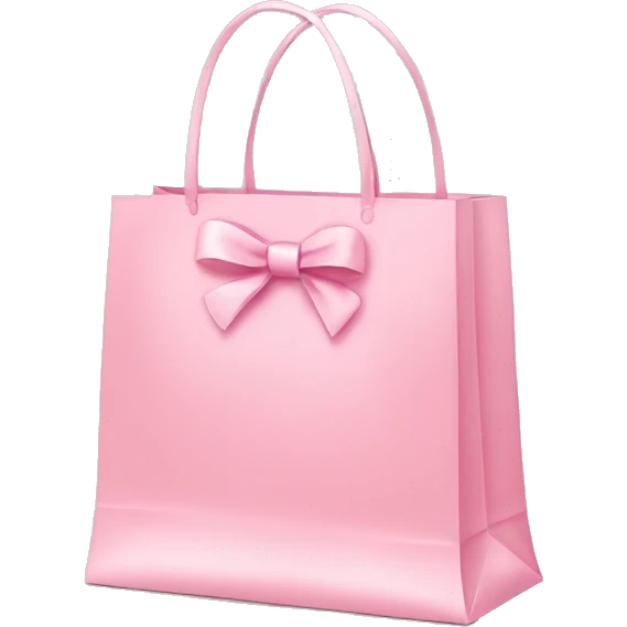 light pink shopping bag with bow emoji