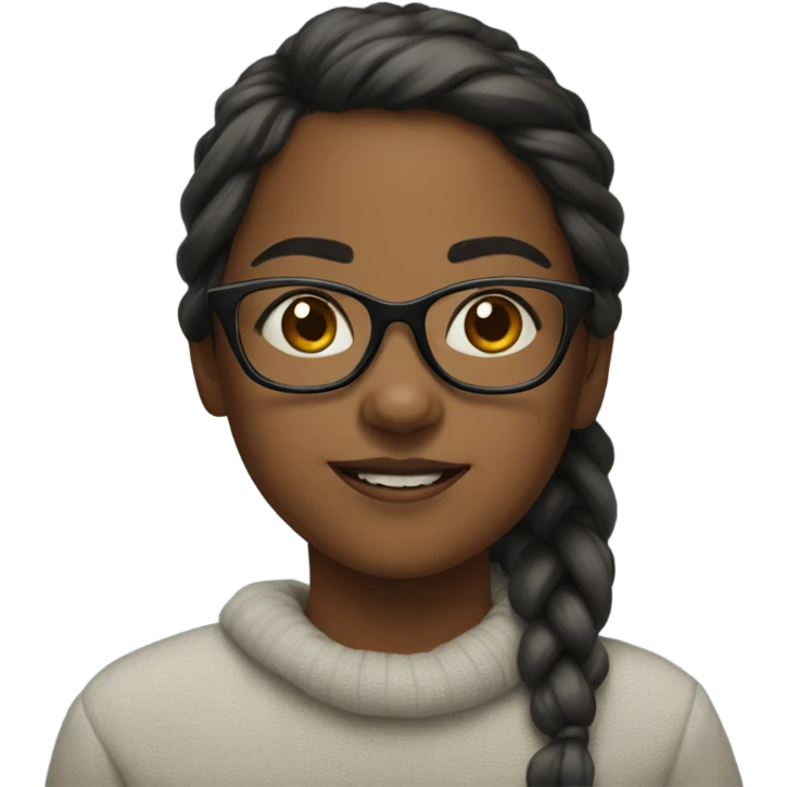 portrait of a girl with glasses emoji