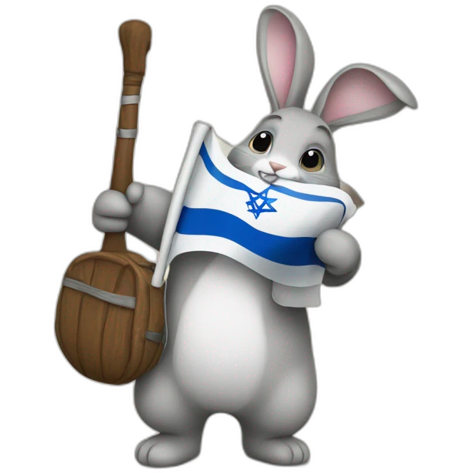 rabbins with Sidelocks holding israel flag in his hands emoji