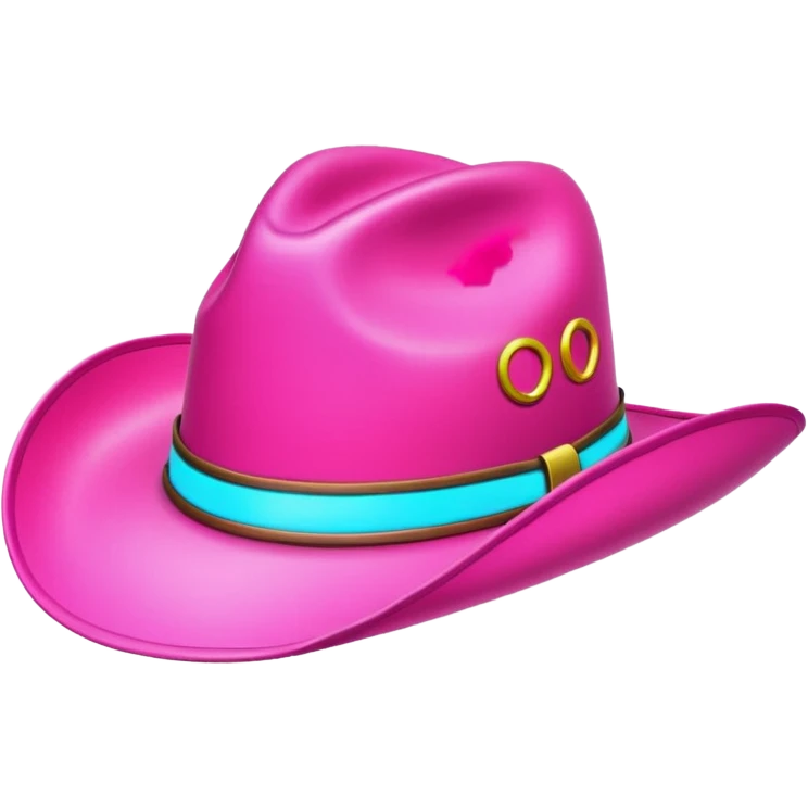 Neon cowboy hat emoji