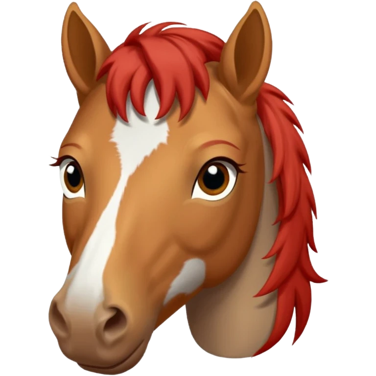 Red dun horse with same color hair and a small white star between his eyes emoji
