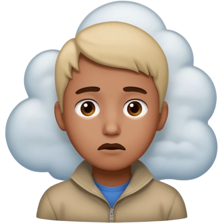 person lost in foggy mind. emoji