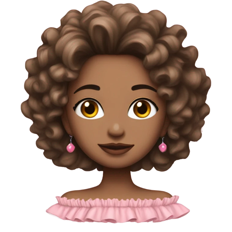 Realistic pink ruffle off shoulder top, isolated emoji