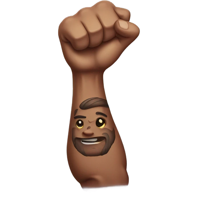 Flexing brown arm with tattoos emoji