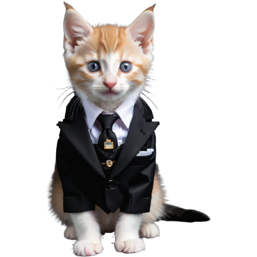 kitten in a suit emoji