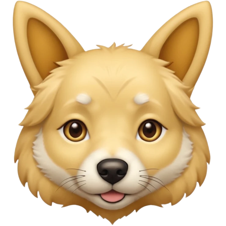 light yellow dog, pointy ears, brown eyes, light brown nose emoji