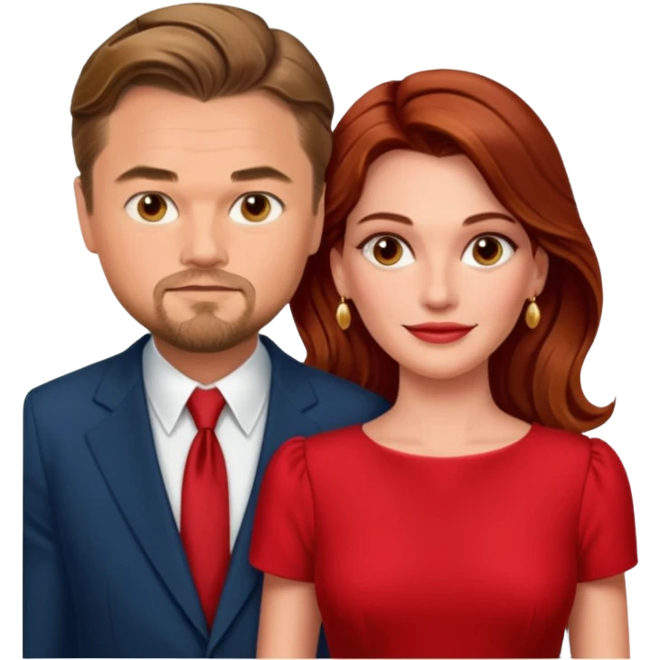 leonardo di caprio and Julia Roberts in a red dress emoji