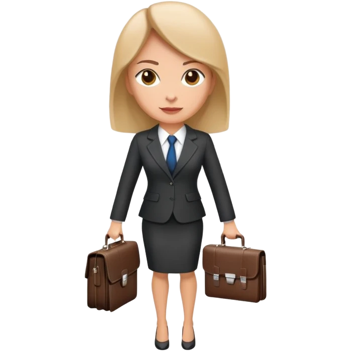 professional businesswoman in suit with briefcase emoji