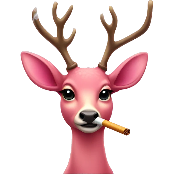 pink coquette deer smoking cigarettes  emoji