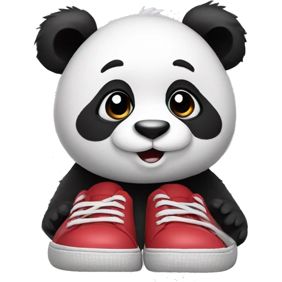 Panda with shoes emoji