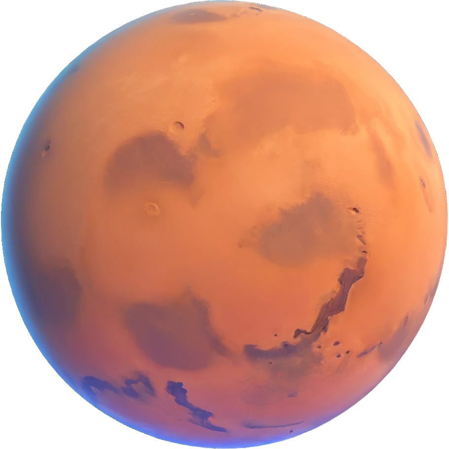 detailed Mars planet with surface features emoji