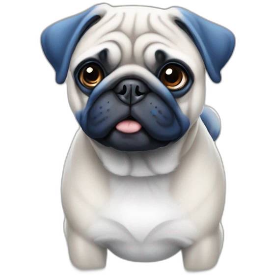 blue and white pug emoji