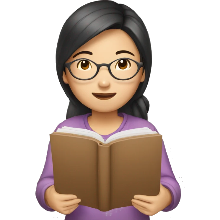 asian Girl reading emoji