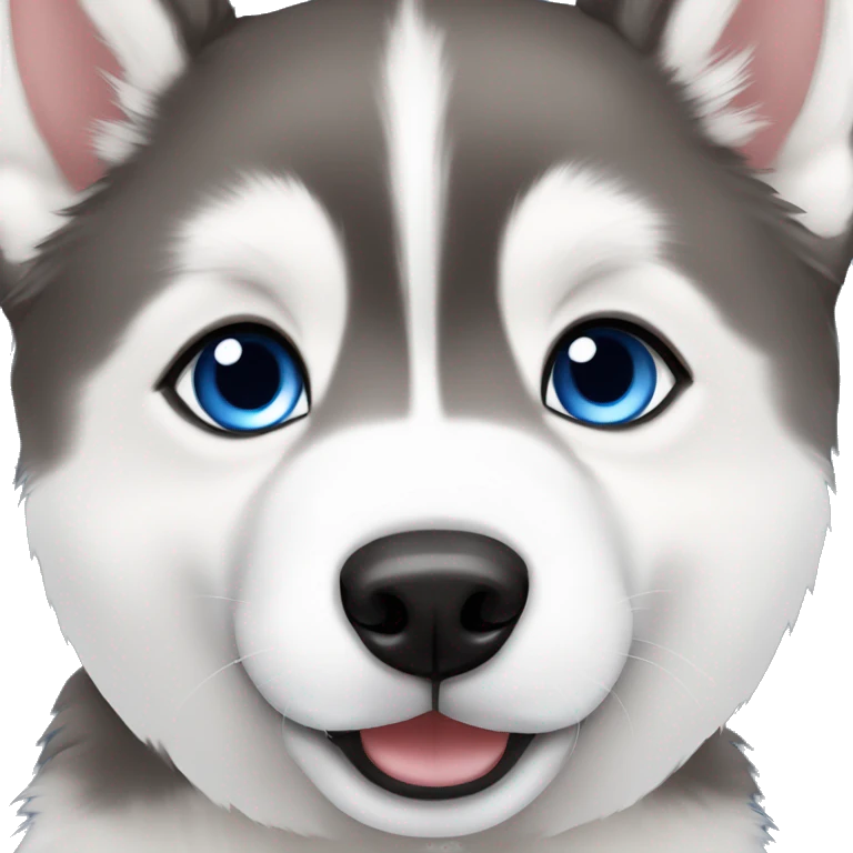 cute husky puppy with blue eyes emoji