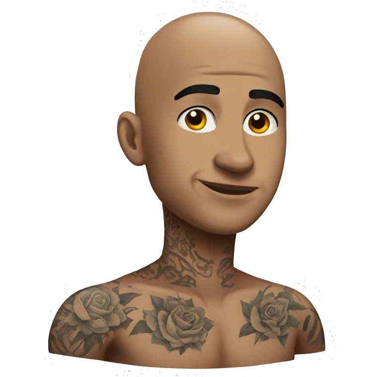 bald with a tattoo emoji