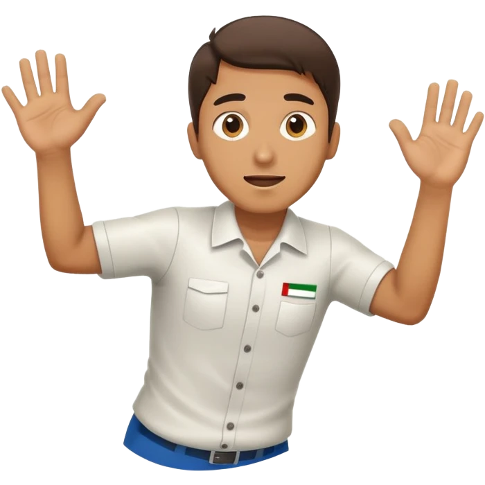 an italian train employee reaching his hand out and running toward us sweating looking very stressed showing that we should wait emoji