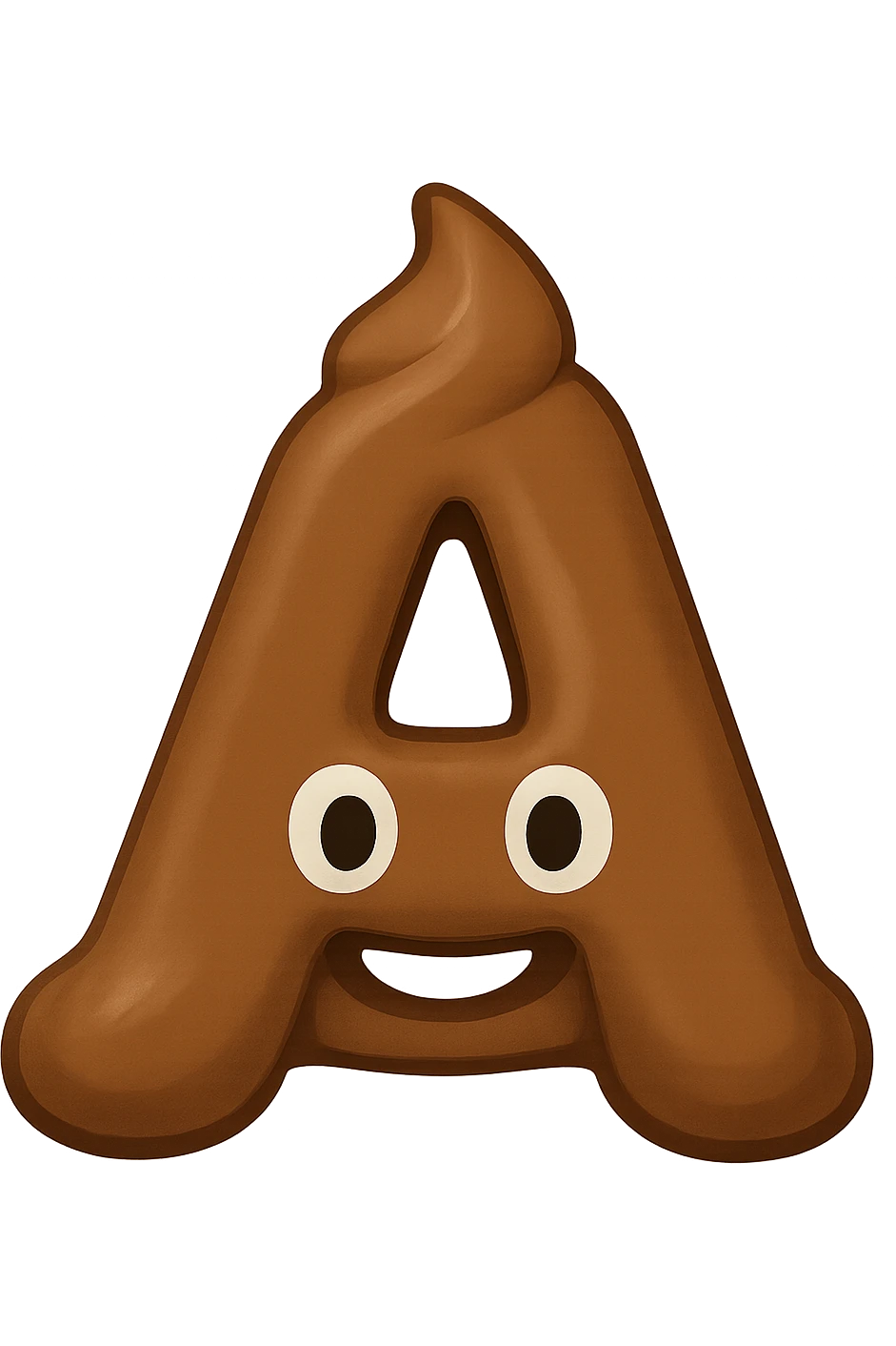 lettera "A" a forma di cacca emoji