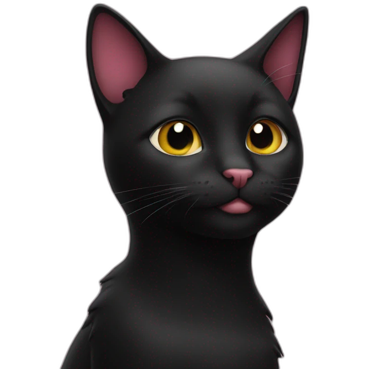Black cat with hearts emoji