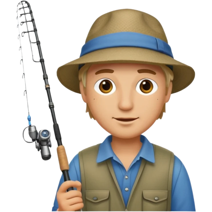 a man holding a fishing rod emoji