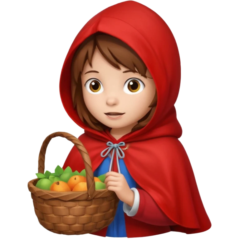 little red riding hood with brown hair 6 years old girl emoji