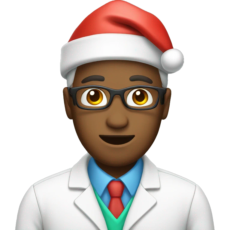 Pharmacist wearing Santa hat emoji