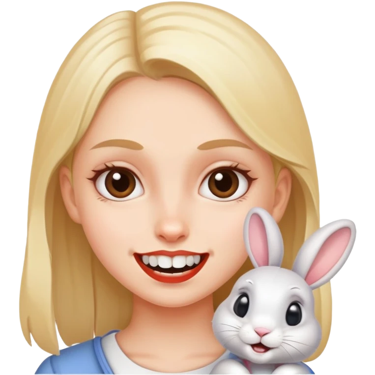 Girl with rabbit teeth emoji