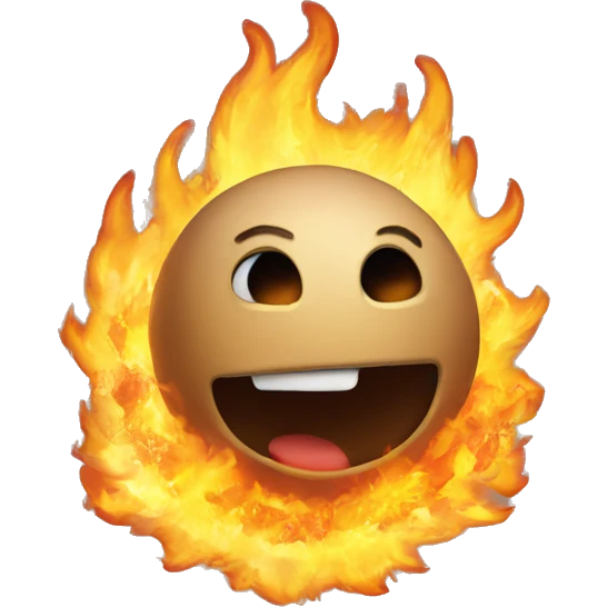 Flying fire ball emoji