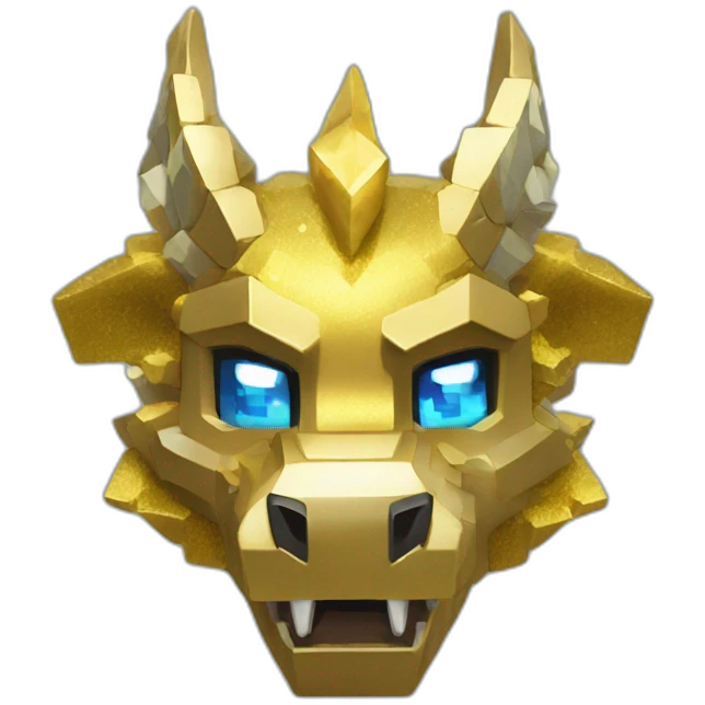 Minecraft Glitter Gold Dragon Head With Diamond Horn emoji