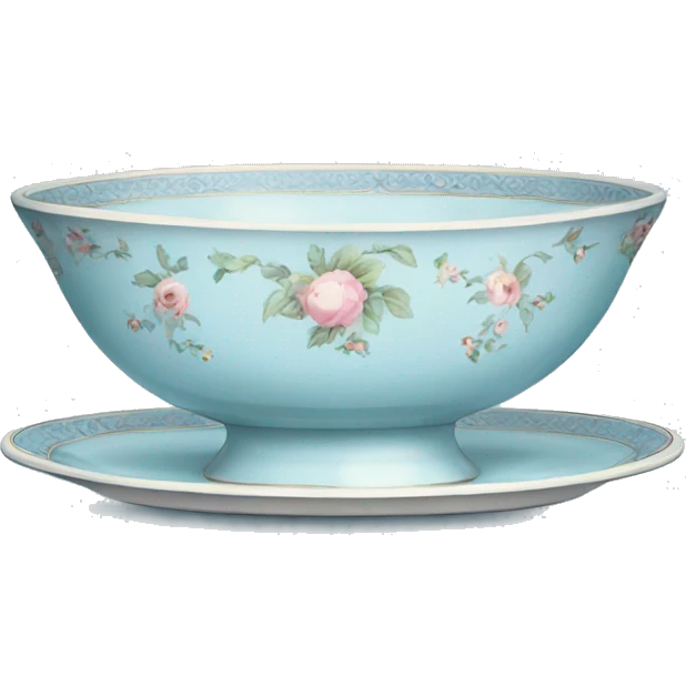 vintage pastel blue china dish emoji