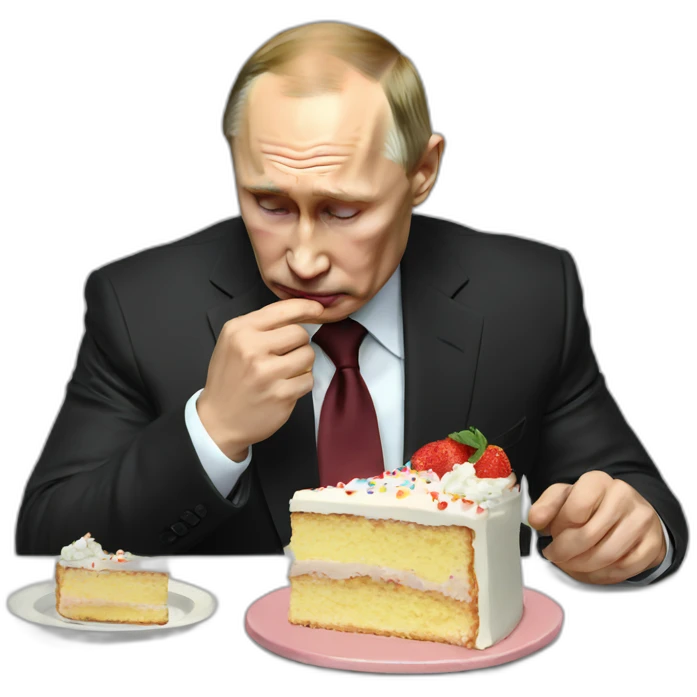 sad putin eating cake emoji
