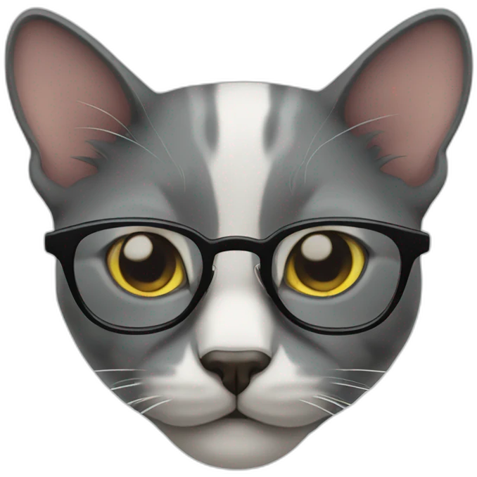 Eyeglasses cat emoji emoji