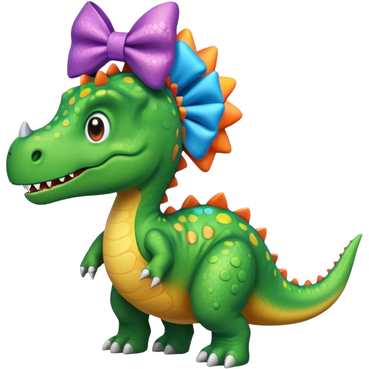 Dinosaur with bow emoji