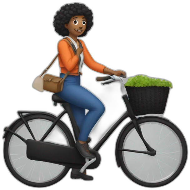 Netherlands bike black bag lady emoji