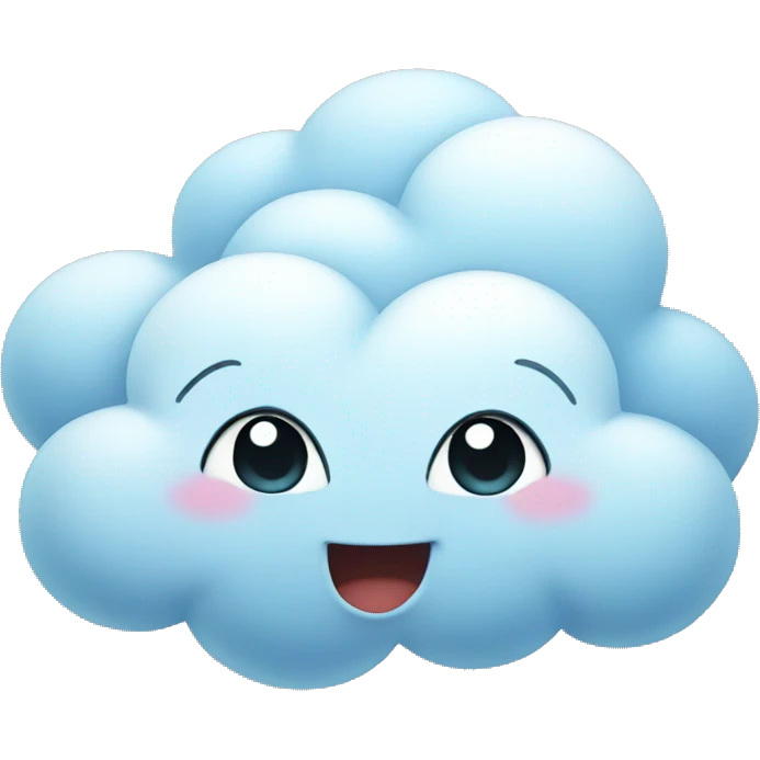 A flirty cloud emoji