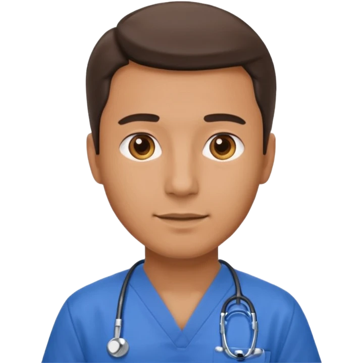 men doctor with wear blue scrub emoji
