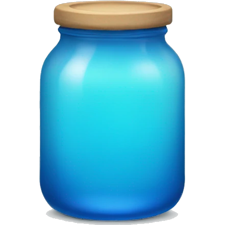 round jar with blue liquid  emoji