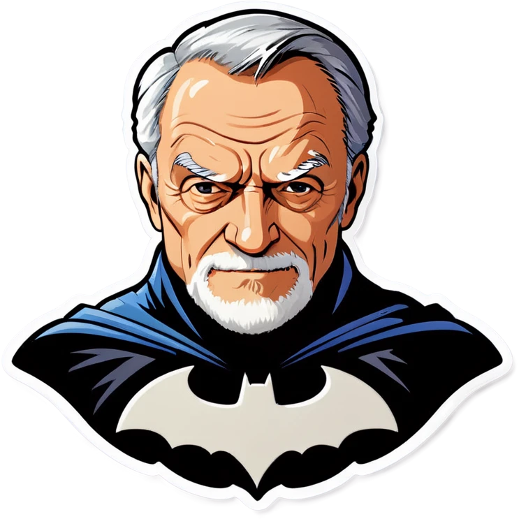 Old man wearing Batman cowl  emoji