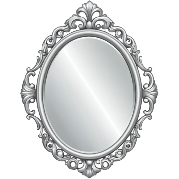 silver elegant mirror with handle with a lot of decoration emoji