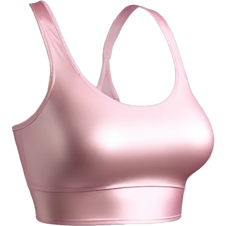Hyper Realistic isolated side view of a metallic light pink bralette yoga top. emoji