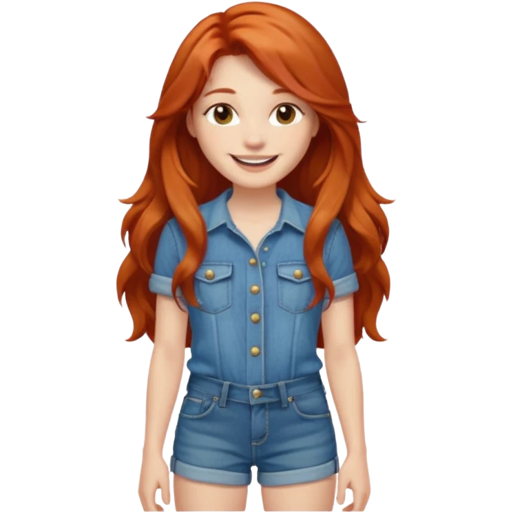 Long haired redhead booty shake emoji