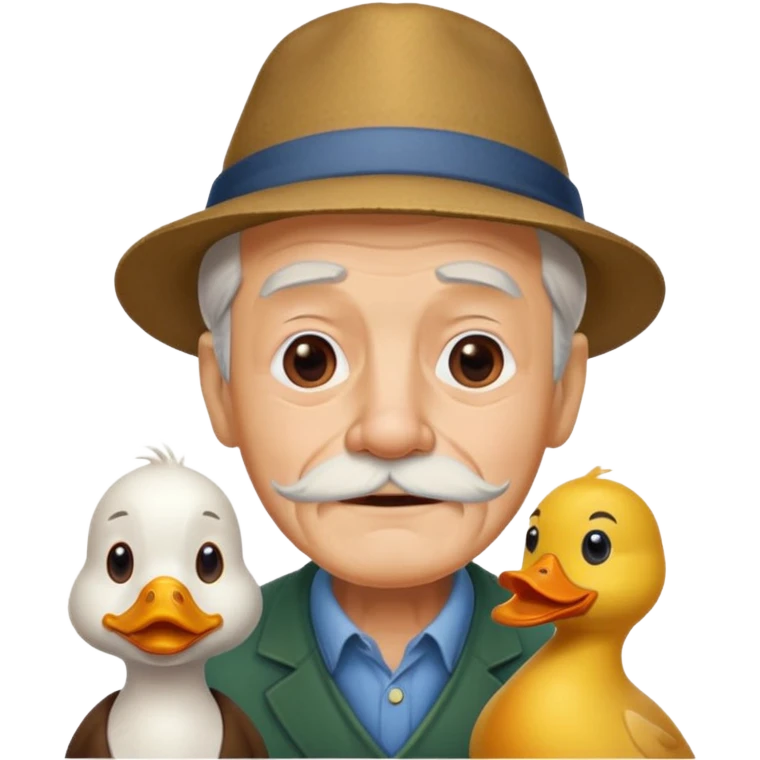 Dog duck and old man emoji