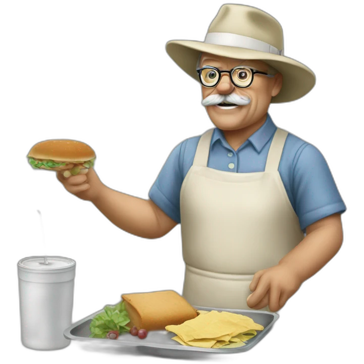 Theodore Roosevelt as a lunch lady emoji