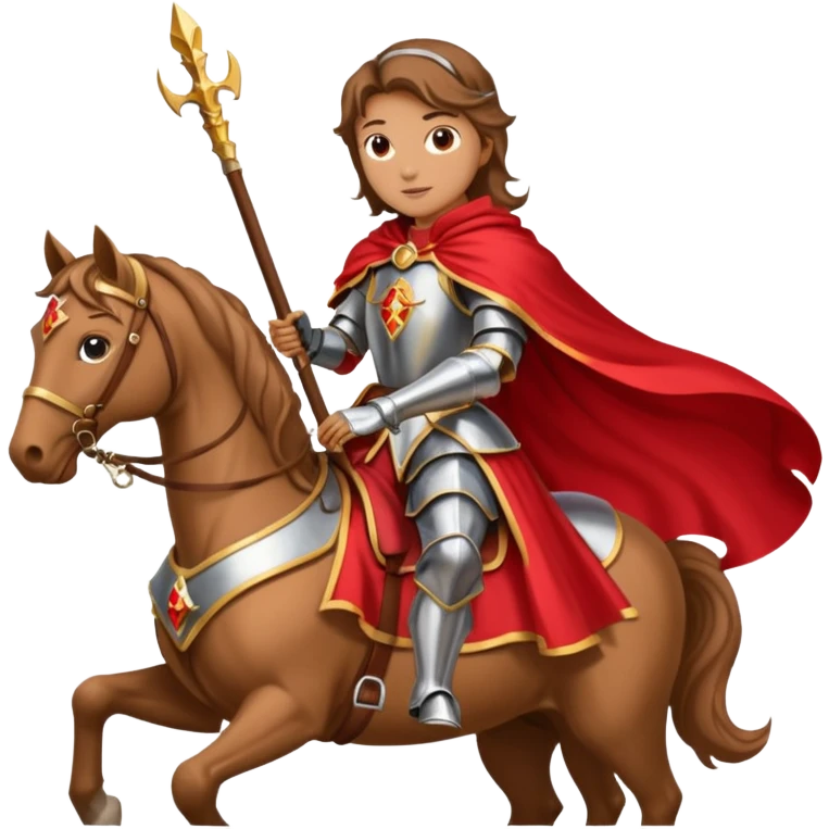Renaissance princess knight on horse emoji