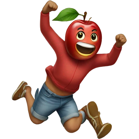 Jumping apple emoji