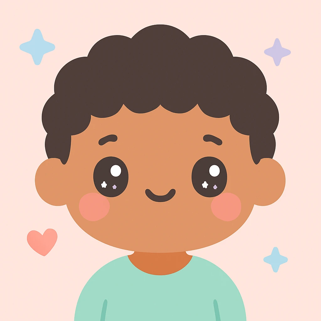 character emoji with tan skin and short black curly hair emoji