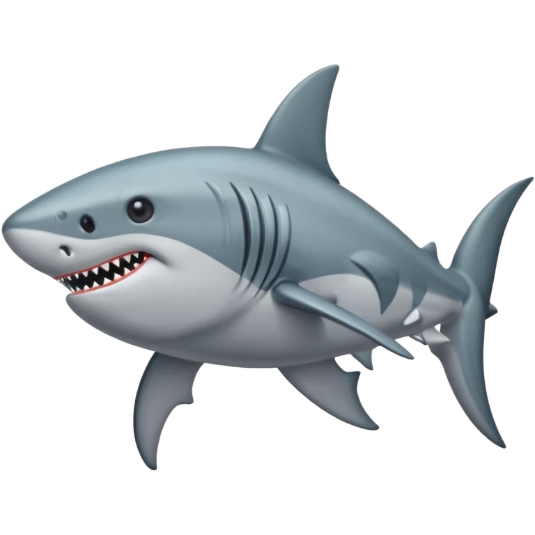Tiburon con cuerpo músculos y agarro un tridente emoji