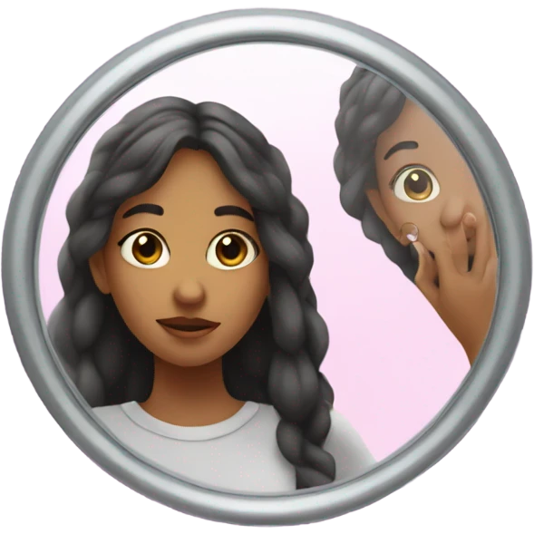 Girl taking a faceless mirror selfie  emoji