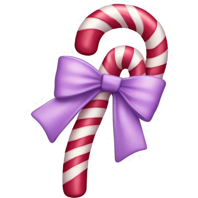 Lilac Candy cane with a bow emoji
