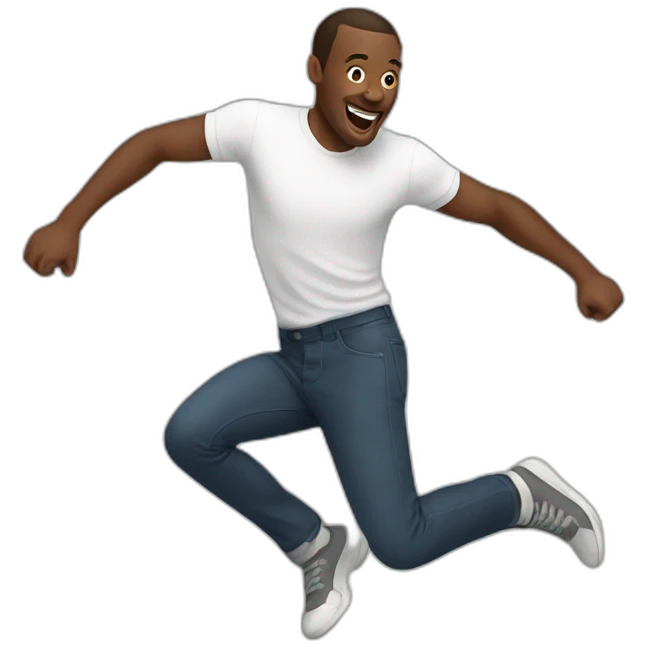 white man jumping  emoji