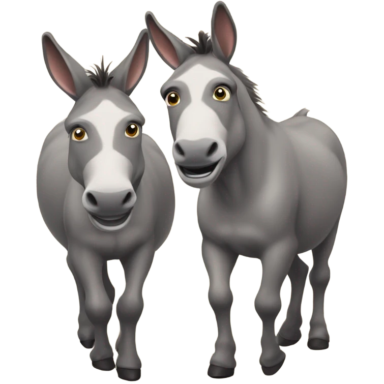 Two blind donkeys playing follow the leader  emoji
